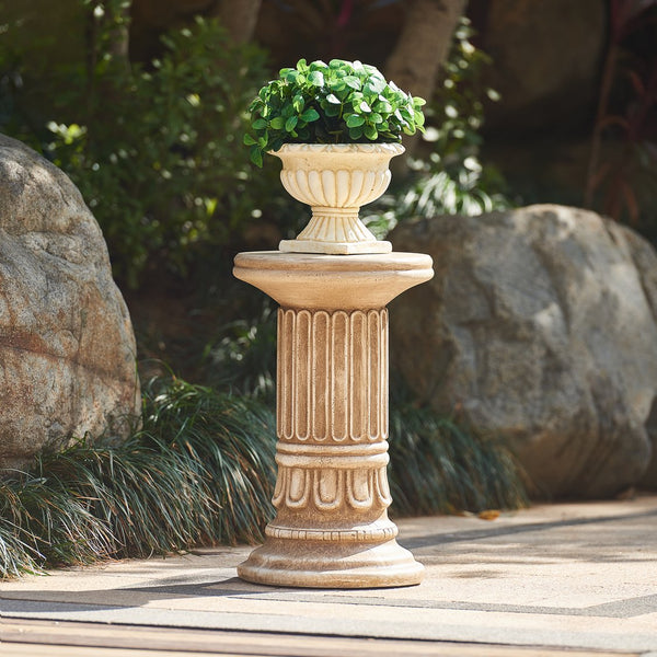 English Elm Handcrafted Mgo Column Pedestal Classical Architectural Accent for Living Rooms N772P389437G