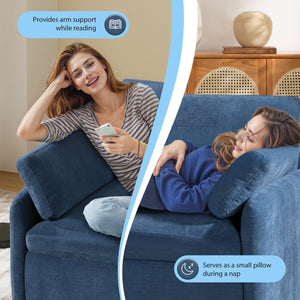 English Elm 50*43" Oversized Chenille Armchair Deep Lounge Seat Modern Minimalist Living Room Chair Blue N723S5042P