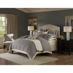 JLA Home Madison Park Signature - Comforter in Soft Grey and Ivory with Removable Duvet Insert, Hidden Closures, Hotel-Inspired Style 110 L x 96 W x 1.5H MPS10-258