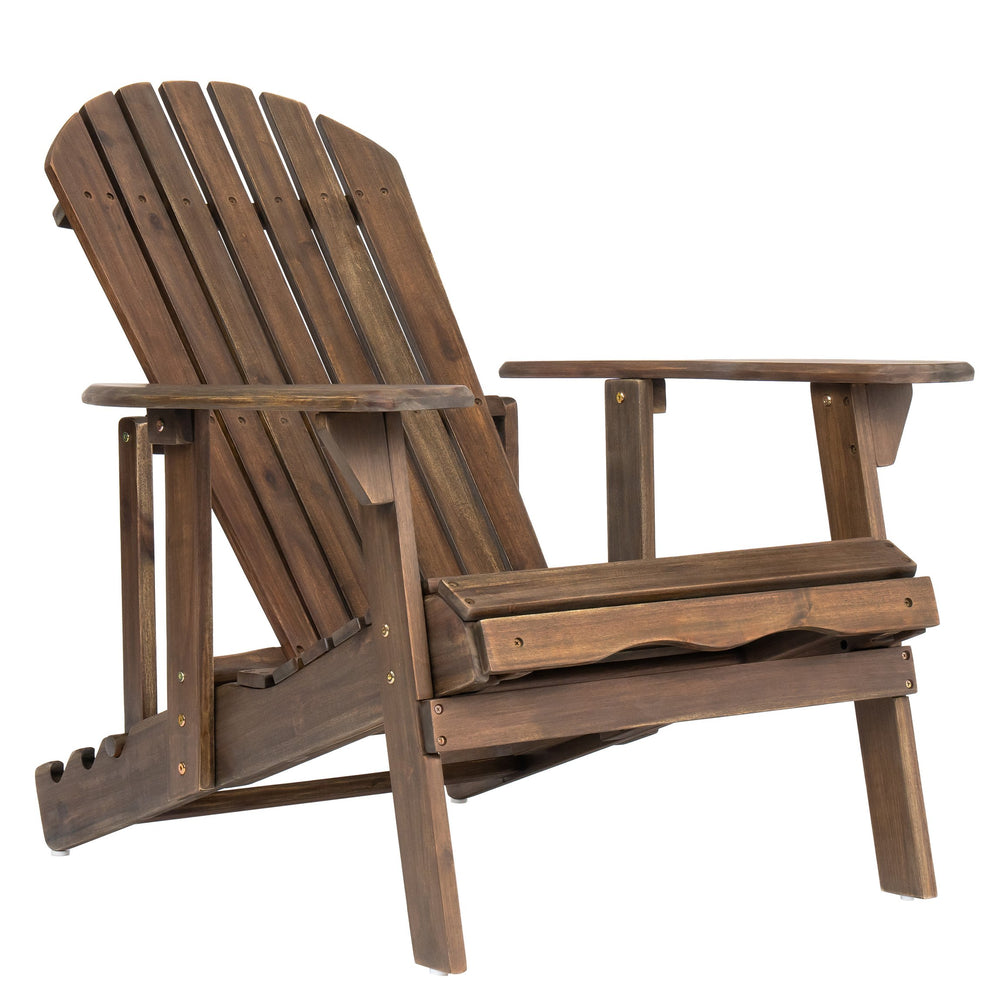 English Elm Christopher Knight Home® - Malibu Acacia Wood Folding Adirondack Chair - Rustic Comfort For Patios, Decks & Campouts! N770P241669E