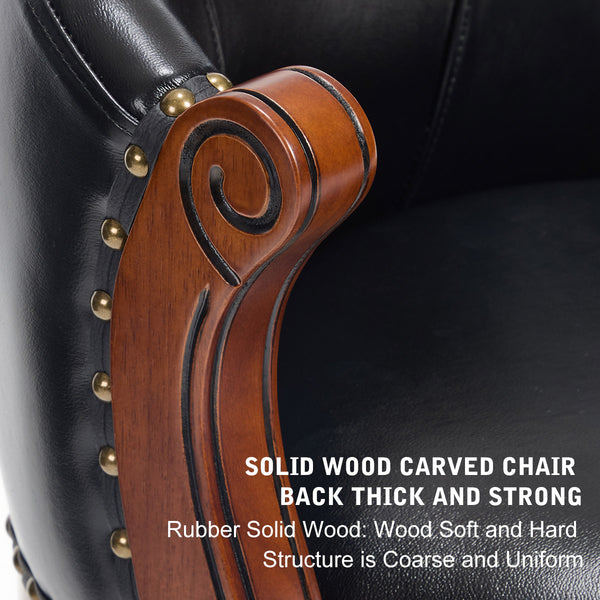 English Elm Cow Leather Swivel Barstool Solid Hardwood Frame 360 Spin Kitchen Counter Seating W2195P399437