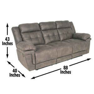 English Elm Steve Silver - Anastasia - Recliner Sofa - Gray