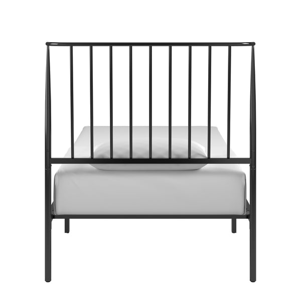 Homelegance By Top-Line Dante Metal Platform Bed with Curved Metal Headboard Black Metal
