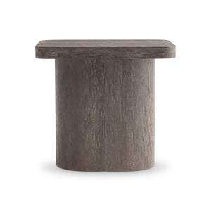 Bernhardt Bernhardt Dama Side Table With Wire‑Brushed Brun Oak Finish, Sculptural Pedestal, 24"W X 22"H 548128