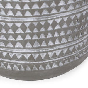 English Elm Outdoor Lightweight Concrete Side Table Artisan Textured Cylinder for Patio or Balcony 73442.00