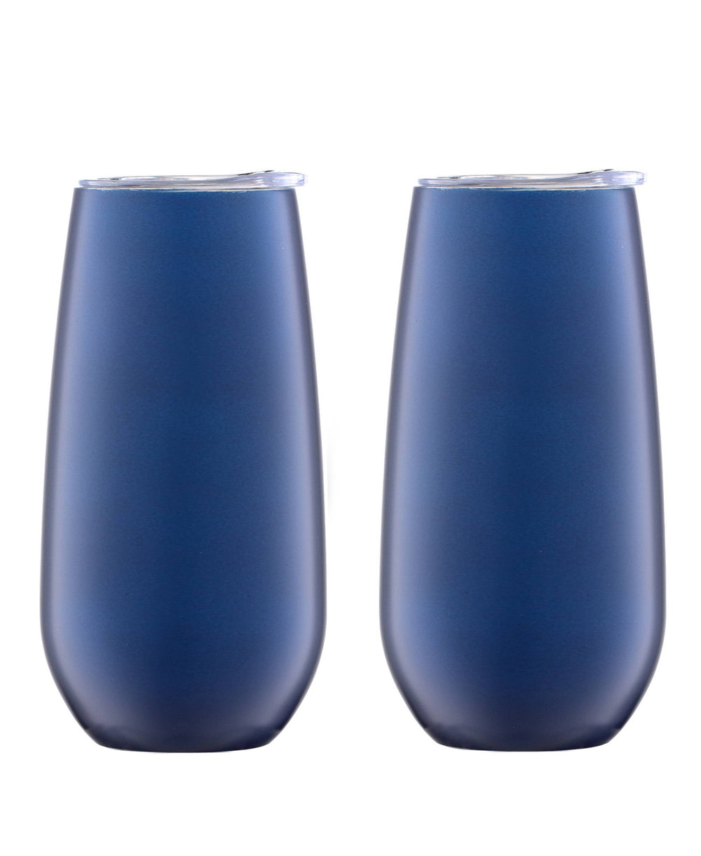 Lenox Cambridge 6 Oz Navy Stainless Steel Champagne Flutes, Set of 2 NO COLOR METAL E956BLTS1BM