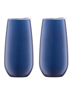 Lenox Cambridge 6 Oz Navy Stainless Steel Champagne Flutes, Set of 2 NO COLOR METAL E956BLTS1BM