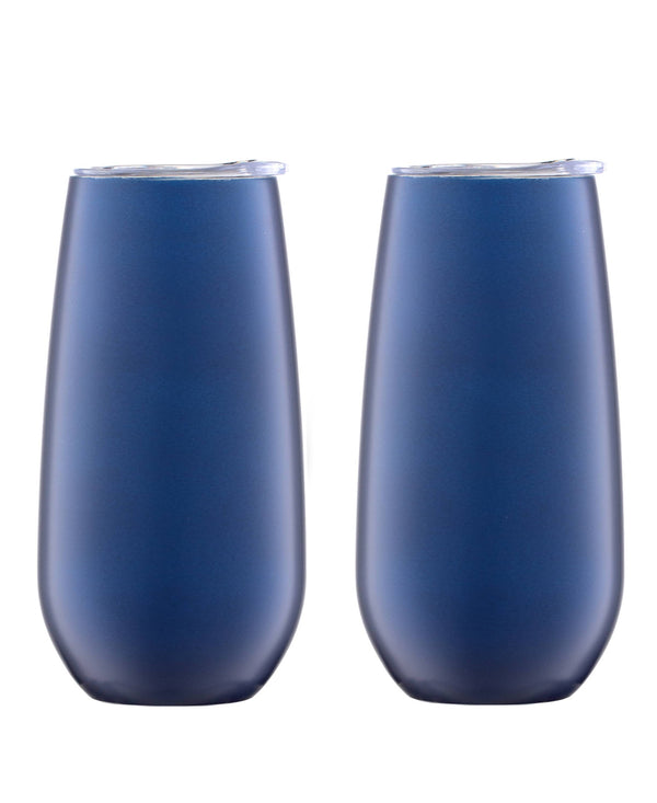 Lenox Cambridge 6 Oz Navy Stainless Steel Champagne Flutes, Set of 2 NO COLOR METAL E956BLTS1BM