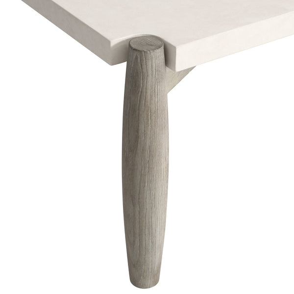 Bernhardt Bernhardt Ashbrook Cocktail Table With Scooped Vellum Top, Weathered Greige Ash Base, Modern Organic Design 462021