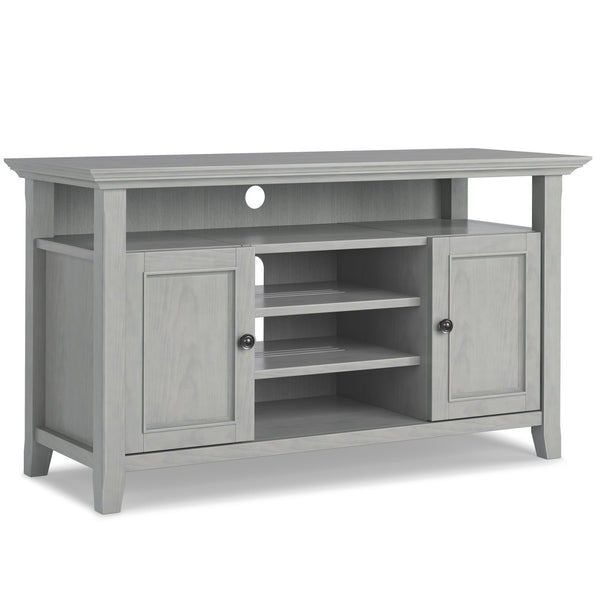 English Elm Amherst 54-Inch Solid Wood Tv Media Stand In Fog Grey - Stylish Storage With Cable Management Solutions B136P158375