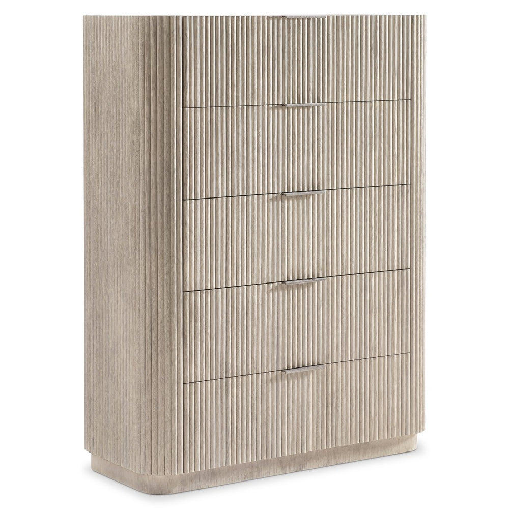 Bernhardt Bernhardt Lucerne Wire-brushed Oak Five Drawer Chest with Reeded Surround for Bedroom 393140