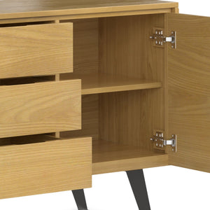 English Elm Lowry - Modern Industrial Sideboard Buffet In Warm Oak Veneer With Durable Storage Solutions B136P158871