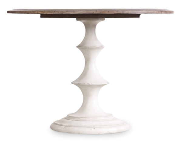 Hooker Furniture Brynlee 42-Inches Table — Convertible French Café Pedestal, Walnut Top & Creamy White Base, Distressed Charm 638-75007