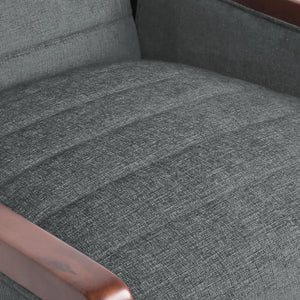 English Elm Christopher Knight Home® - Fabric Mid-Century Recliner Chair Grey – Pushback Upholstered Seat, Channel Stitching, Birch Wood Frame, Cozy 70451.00FGRY