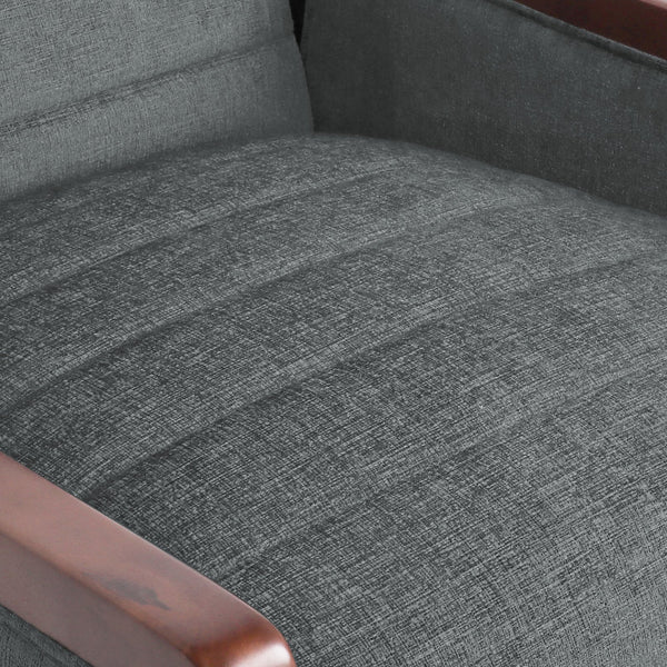 English Elm Christopher Knight Home® - Fabric Mid-Century Recliner Chair Grey – Pushback Upholstered Seat, Channel Stitching, Birch Wood Frame, Cozy 70451.00FGRY