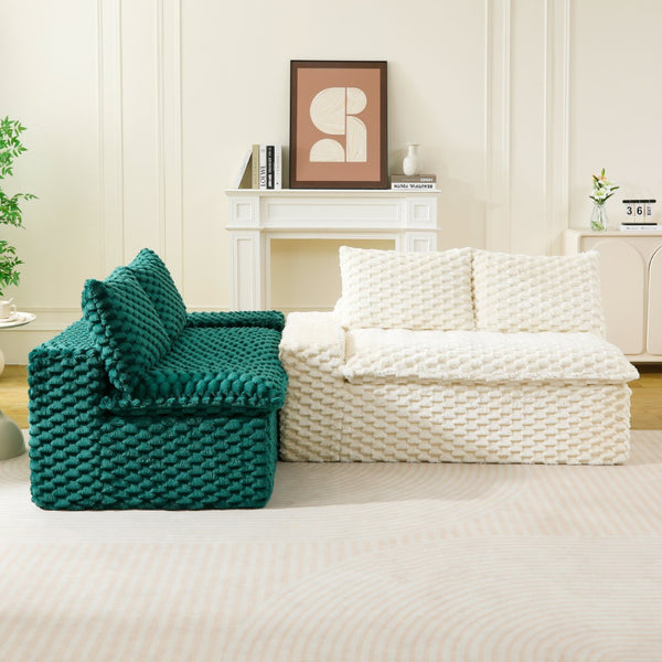 English Elm Luxury Color-Block Turtle Velvet Sofa - Modular Design For Stylish Living Room Comfort & Flexibility P2 W3371S00046-GIGA