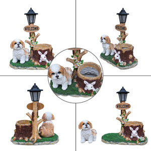 English Elm Sitting Corgi Resin Planter Sculpture Whimsical Porch Garden Decor with Succulent Cavity W5398P464240