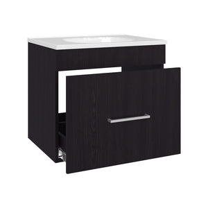 English Elm Colville Floating Wall Mount Vanity Cabinet Matte Finish Modern Bathroom Storage Black B092P439918