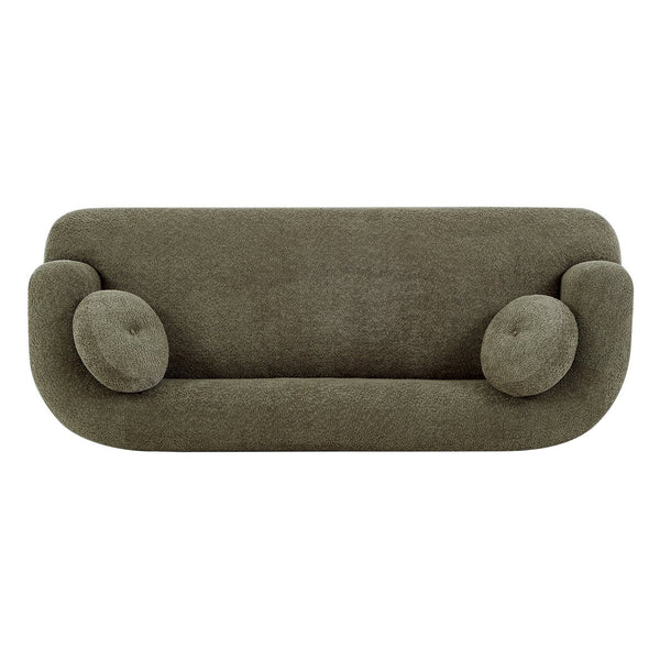 English Elm Compressed Three Seat Sofa with Rubberwood Base Polyester Upholstered Living Room Couch N771P392415F_N771P392416F