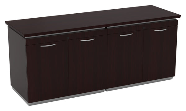 OSP Home Furnishings Tuxedo Executive Office Credenza with File Storage and Modern Professional Workspace Design 4-Door TUXDKR-TYP207