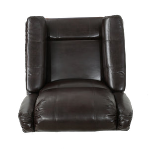 English Elm Christopher Knight Home® - Brown PU Glider Recliner Swivel Chair with Manual Recline, Compact Plush Seating for Small Spaces 61368.00PU