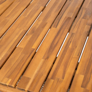 English Elm Christopher Knight Home® - Outdoor 7-Piece Acacia Wood Dining Set With Woven Rattan Legs & Cushioned Armchairs For Comfort N773OD00045G