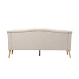 Christopher Knight Home® - Noble House - Adelia Contemporary Tufted Fabric 3 Seater Sofa, Beige and Natural