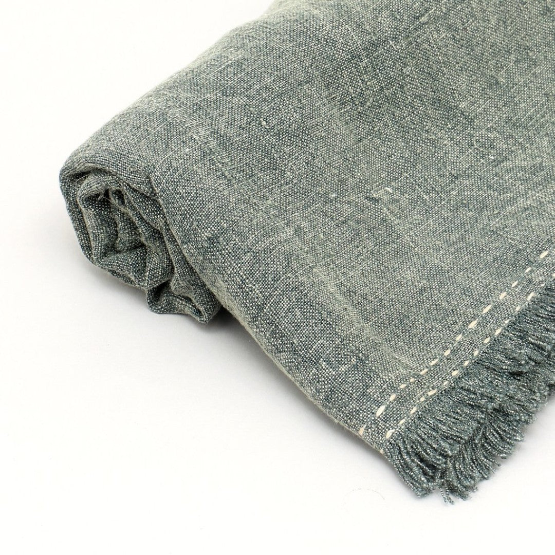 English Elm Linen Throw Blanket - Thumbnail 5