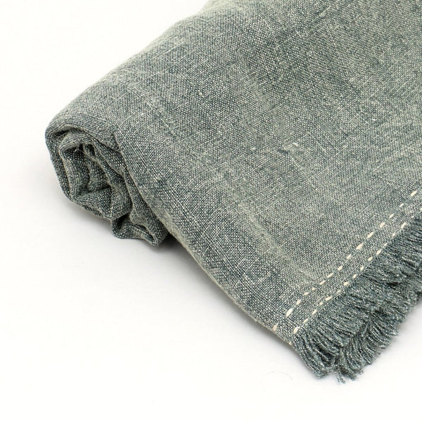 English Elm Stonewashed Linen Woven Throw Blanket With Artisan Fringe – Cozy, Lightweight, Rustic Elegance B346P321248-GIGA