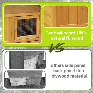 English Elm 45 Inch Solid Wood Outdoor Dog House with Elevated Floor and Waterproof Insulated Roof W1431P388037