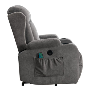 English Elm Power Lift Recliner with Heat Massage and Usb Port for Elderly Living Room Use W1521S00016