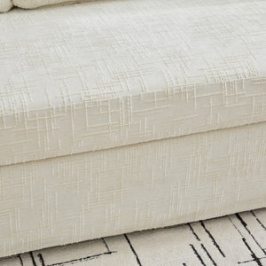 English Elm 83.86" Wide Chenille Three-seater Sofa Deep Cushioned Living Room Couch with Removable Covers Beige W3189S00016