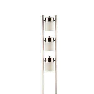 English Elm Paragon 3-Swivel Silver Floor Lamp with Frosted Glass Shades, Modern Metal Build for Versatile Lighting B062P328688