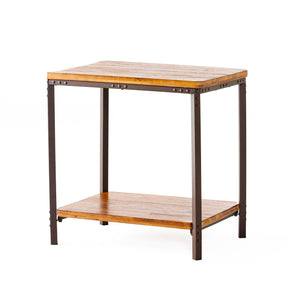 English Elm Christopher Knight Home® - End Table - Rustic Brown Design With Sturdy Iron Legs, Ideal For Living Room Or Kitchen Use! N771P271391W