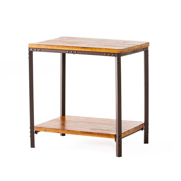 English Elm Christopher Knight Home® - End Table - Rustic Brown Design With Sturdy Iron Legs, Ideal For Living Room Or Kitchen Use! N771P271391W