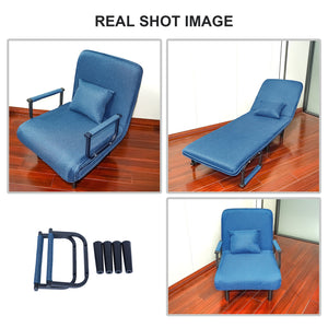 English Elm Folding Linen Sofa Chair Converts to Bed for Studio Apartment Small Space Living W2710P227965