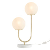 510 Design Zusa Modern/Contemporary Metal 2-Light Globe Table Lamp 5DS153-0046 Gold/White