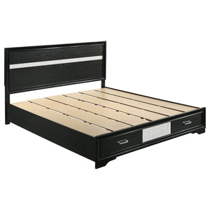 English Elm Pierce Eastern King Platform Bed with Led Headboard and Italian Gloss Finish B062S01843