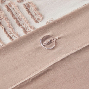 JLA Home INK+IVY - Cotton Ellipse Jacquard Duvet Cover Set — Reversible Blush Geometric Texture, OEKO‑TEX Certified, Button Closures and Corner Ties for Secure Fit 92 L x 104 W x 0.13H II12-1055