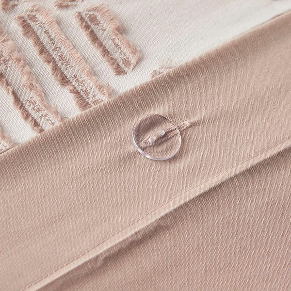 JLA Home INK+IVY - Cotton Ellipse Jacquard Duvet Cover Set — Reversible Blush Geometric Texture, OEKO‑TEX Certified, Button Closures and Corner Ties for Secure Fit 92 L x 104 W x 0.13H II12-1055