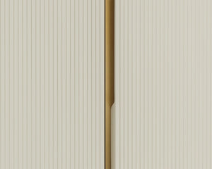 Sunpan PALOMA Bar Cabinet - Luxurious High-Gloss Cream Storage with Curved Design & Gold Accents 111219