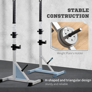English Elm Soozier Adjustable Steel Squat and Bench Press Rack Pair for Home Gym 440 Lb W2225P249731