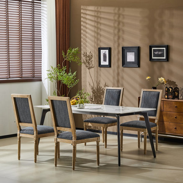 English Elm Christopher Knight Home® - [Set Of 4] French Country Dining Chairs - Elegant Upholstered Seats & Cane Backrest - Rustic Charm N767P263677H_4