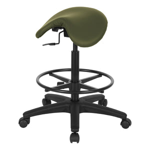 OSP Home Furnishings Backless Saddle Stool Ergonomic Pneumatic Height Adjustable Office Studio Task Seating Dillon Sage ST205-R106