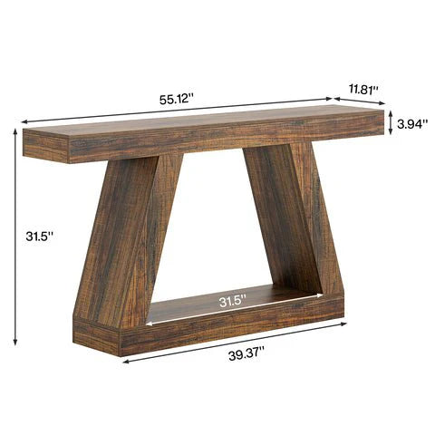 English Elm Modern Farmhouse Console Table Slim Wood Grain Entryway Sofa Accent Piece Dark Brown T3971P456621