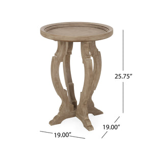 English Elm Christopher Knight Home® - End Table - French Country Charm With Hourglass Design, Distressed Wood Look For Any Living Space N771P239466K