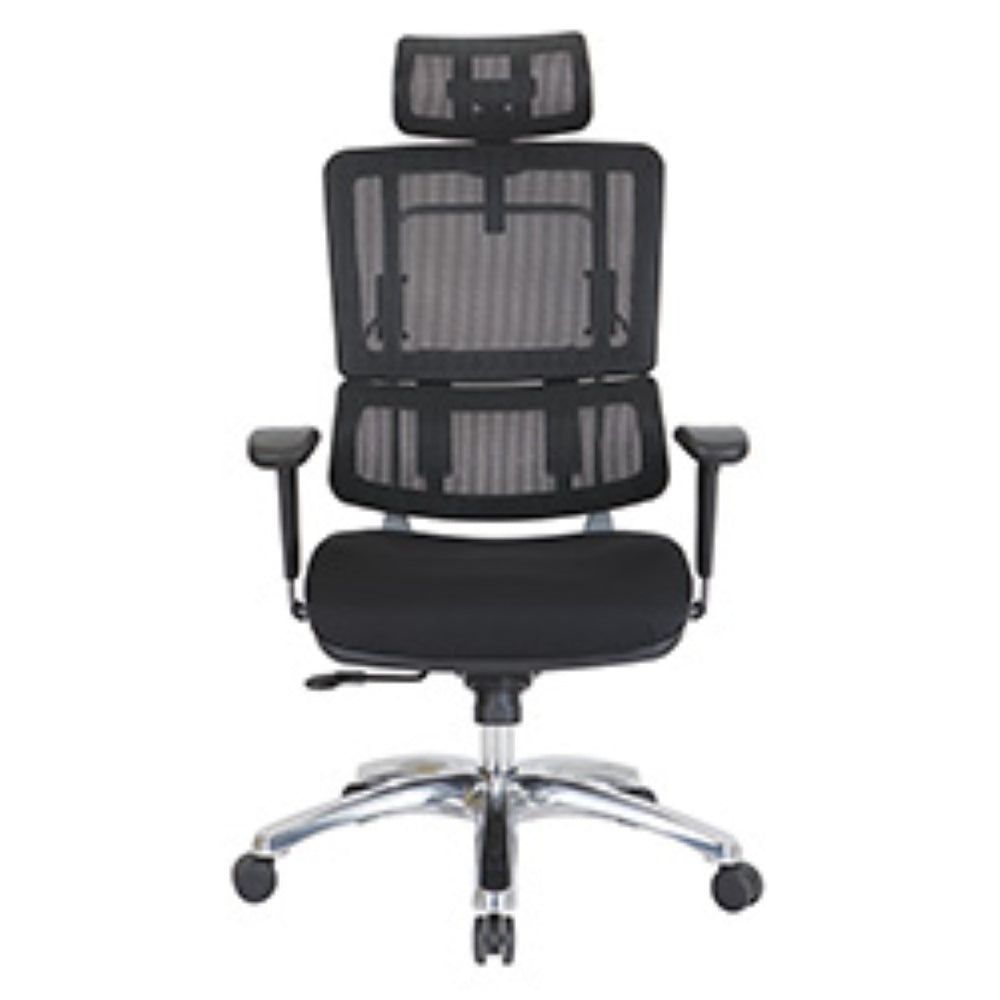 OSP Home Furnishings Vertical Mesh Back Ergonomic Office Chair with Headrest and Adjustable Lumbar Support 99662CHRB-30