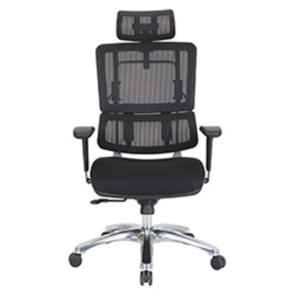 OSP Home Furnishings Vertical Mesh Back Ergonomic Office Chair with Headrest and Adjustable Lumbar Support 99662CHRB-30
