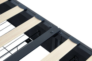 English Elm Queen Upholstered Bed Frame with Headboard, USB Charging, RGB LED Lights & 4 Storage Drawers, Dark Gray W1960P175566