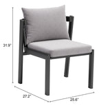 Horizon Dining Chair - Set of 2 Gray 704008 Zuo Modern